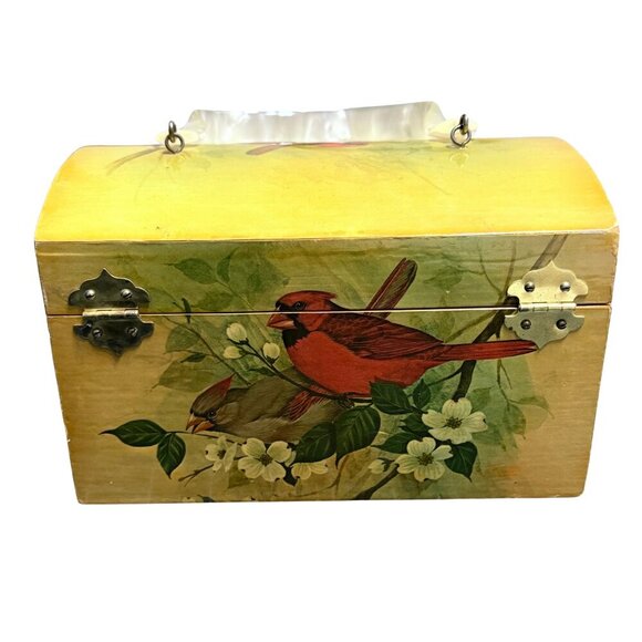 Annie Laurie Vintage Original Palm Beach Red Cardinal Box Purse - Picture 5 of 15